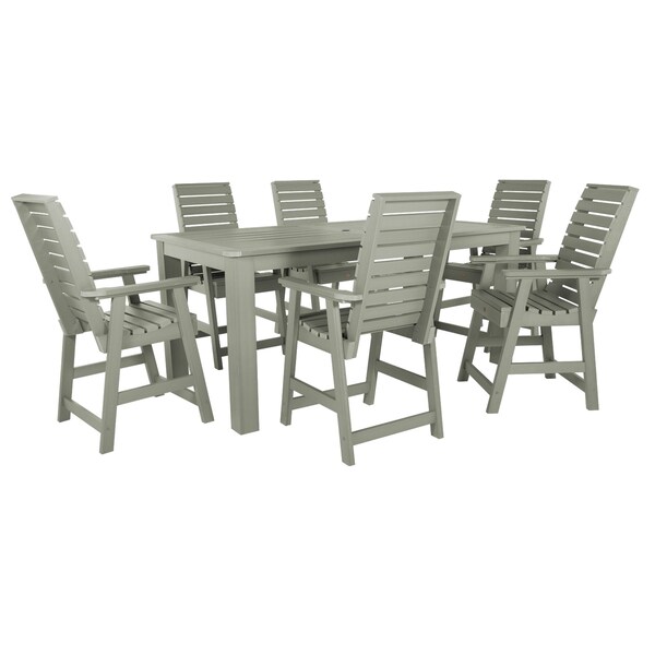 Highwood Usa Weatherly 7pc Rectangular Counter Height Outdoor Patio Furniture Dining Set 84 x 42 AD-ST7WL2CO5BA-EUC - main